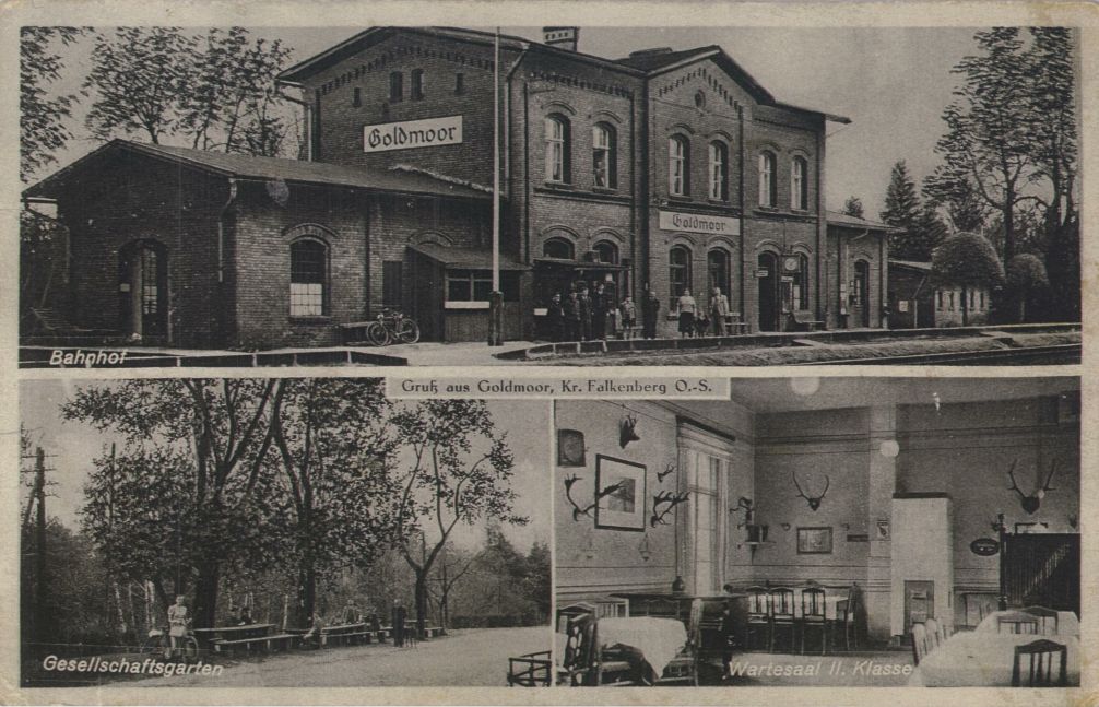 Szydłów. Lata 1936-1944 , Dworzec z poczekalnią i ogrodem